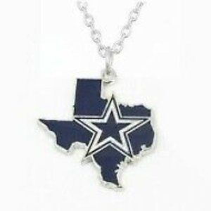 Dallas Cowboys Silver‎ Star Texas Pendant Necklace